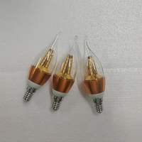 Lampe LED en forme de bougie Zhuoyun 110V 220V 3W à faible coût, ampoule acrylique E14, décoration pour mariage, fête, événement