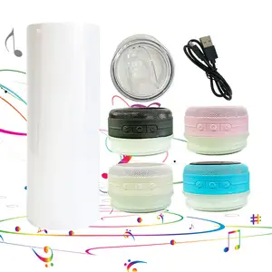 2023 Factory Supplier Colorful bluetooth 20oz cup white Sublimation blanks Straight Music tumbler wireless music player