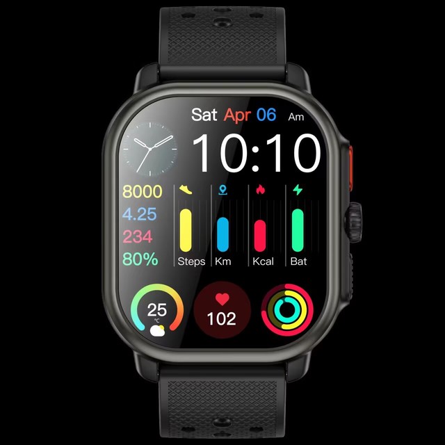 P106 OEM/ODM Factory 2.06" AMOLED Smart Watch with GPS Wireless Calling Heart Rate Blood Oxygen IP68 Waterproof