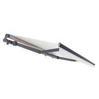 Auvents de terrasse rétractables en polyester anti-UV avec bras pliants en aluminium pour l'extérieur