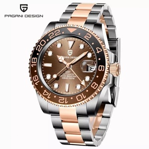 Reloj Pagani Design 1662 GMT de Alta Gama, Clásico, con Cristal de Zafiro, Bisel de Cerámica, Resistente al Agua, Automático, para Hombre - Product Image 6