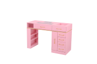 Table de Manucure Style Moderne avec Aspirateur de Poussière et Rangement en Bois et Verre pour Salon de Beauté et Usage Commercial – Offre Spéciale
