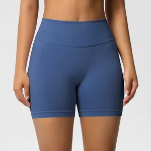 Shorts de yoga pour femmes, personnalisés, sans coutures, taille haute, anti-transparence, effet push-up, séchage rapide, en nylon et élasthanne, pour la gym, le yoga, la course et l'entraînement - Product Image 2
