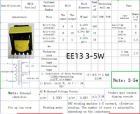 Transformateur toroïdal vertical EE13 12V à montage sur circuit imprimé monophasé haute fréquence 380V pour appareils électroménagers