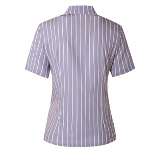 Uniformes de Camarero para Restaurante, Conjuntos de Camisa de Trabajo para Mujer, Camisa Polo a Rayas de Manga Corta, Color Turquesa con Delantal - Product Image 3