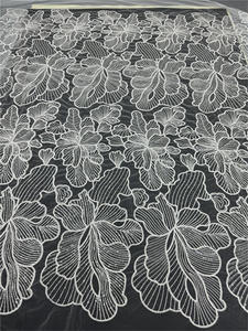 Fleurs paillettes tissu Polyester Spandex matériau extensible paillettes brillantes pour mariage transparent pour robe de bal robe de soirée Costume - Product Image 3