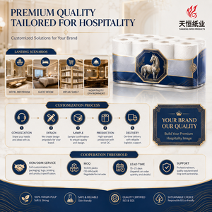 Papel Higiénico de Lujo Premium, Diseño Herencia del Caballo Dorado Turcomano Akhal Teke, Suave, 3 Capas, con Relieve y Acolchado, para Hoteles - Product Image 5