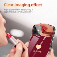 Coque de téléphone mignonne en forme de cœur ovale pour iPhone 12 11 Pro Max XS Max XR X SE 8 7 6, coque arrière en silicone miroir