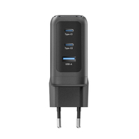 Chargeur mural USB C GaN 100W avec prise EU, 3 ports PD3.0, charge rapide avec affichage intelligent et contrôle tactile pour ordinateurs portables, smartphones