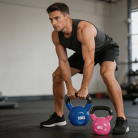 VIGFIT Haltère en fonte recouvert de vinyle coloré réglable, antidérapant, pour l'entraînement de force