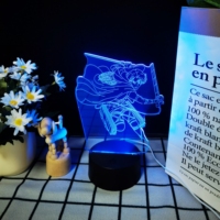 Lampe de nuit portable pliable librement, lampe holographique 3D sur le thème de l'Attaque des Titans avec options multicolores pour les fans