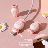 Protecteur de câble en silicone 3d Cute Candy Cartoon Head Case Cover Set Phone Charger Cable Protector
