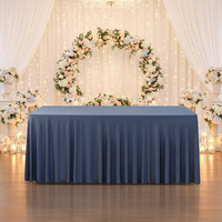 Housse de table carrée en polyester épaissi anti-poussière avec élastique, blanche, pour événements et mariages, rectangulaire