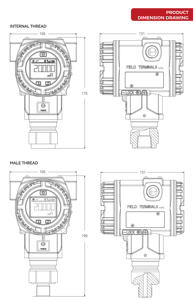 Trasmettitore di pressione industriale | Range -0.1 ~ 40MPa 4-20mA + HART | IP68 a prova di esplosione per apparecchiature ad alta pressione - Product Image 6