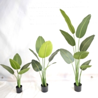 Bonsaï de bananier artificiel en plastique durable et écologique, personnalisable, en pot, avec feuilles de bananier ornementales, options de taille