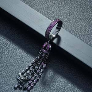 HIBRIDE Luxury Famous Tassel <b>Rings</b> for Women Inlay AAA <b>Cubic</b> <b>Zirconia</b> <b>Rings</b> Fashion Jewelry Party Accessories Female R-265 - Product Image 3