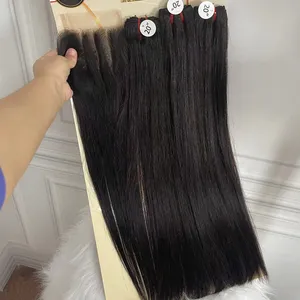 Cheap Bulk Extensão Vendedor Meche Humain Bresilienne Cutícula Alinhada Raw Virgin Pacote Brasileiro Pacotes de cabelo humano com fechamento