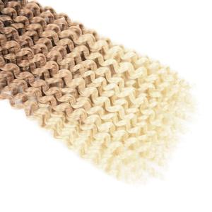 Extensions de Cheveux au Crochet Passion <span class=keywords><strong>Twist</strong></span> Bouclées Ondulées à l'Eau pour Tresses en Fibre Synthétique 18 Pouces Couleur Ombrée - Product Image 5