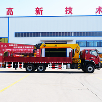 Grue de camion Foton 10 tonnes 6x4 à bras droit certifiée CE avec stabilisateurs hydrauliques de haute qualité