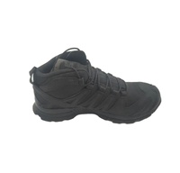 Bottes tactiques noires pour sports de plein air, randonnée, camping, en cuir de vachette, fermeture à lacets, semelle extérieure en caoutchouc