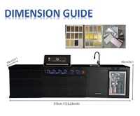 Ensemble de cuisine extérieure modulaire flexible en acier inoxydable 304 avec barbecue à gaz complet, allumage électronique par impulsion et armoires de rangement