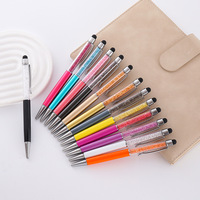 Stylo publicitaire rotatif en métal de haute qualité avec design cristal et diamant, pointe 1,0 mm, vente en gros usine