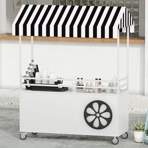 Chariot de nourriture mobile en fer pour décoration de fête de mariage, parc extérieur, rue, magasin, style européen simple, détachable, livraison rapide - Product Image 3
