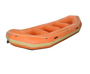 13 feet 6-8 person whitewater rafting boat with replaceable floor orange color detachable bote
