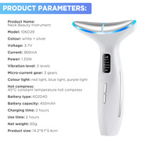 Masseur de cou intelligent, appareil de massage cervical électrique avec lumière LED rouge, bleue et violette, micro-courant, chauffage, vibration, relaxation