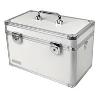 Boîtes de rangement portables en aluminium de grande capacité avec poches en filet, compartiments réglables pour documents, jouets, style luxueux