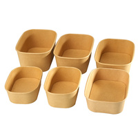 Usine personnalisée déjeuner de qualité alimentaire récipient alimentaire à emporter papier Kraft brun collation salade jetable rectangle carré bol