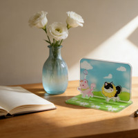 Support d'affichage en acrylique personnalisé, support imprimé sur mesure pour la décoration de bureau, support de table en acrylique