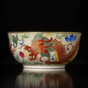 Tasse à thé en émail produits Style ethnique marque chinoise Design peint à la main tasse à thé unique bol à vendre ménage quotidien utilisé