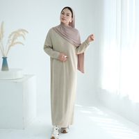 Pull Abaya ample et décontracté en polyester de couleur unie pour femme musulmane, grandes tailles, idéal printemps, hiver, automne