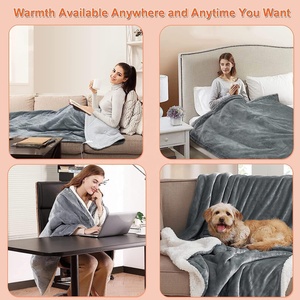 Wholesale Custom Washable Warm Fleece Flannel EU/US/<strong>Uk</strong> Plug <strong>Heated</strong> Electric Blanket for Winter - Product Image 5