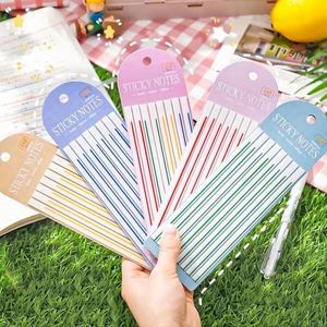 Stylo fluorescent à rayures, étiquette autocollante transparente pour commentaires et mémos, étiquette de signalisation longue pour 800 feuilles ou plus, 5 pièces - Product Image 2