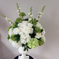 Lot de fleurs artificielles blanches et vertes, hortensias et roses, pour arrangements floraux de mariage, centre de table pour décoration événementielle