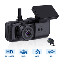 Caméra de voiture 4G double objectif 2K avec Wifi GPS FTP compatible Cmsv6 pour le suivi de flotte de véhicules, prise en charge de l'alimentation 9-36V, caméra embarquée intelligente 4G