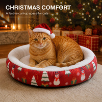 Coussin de Noël pour animaux de compagnie (chats et chiens) – Hiver, moderne, chaud, épais, respirant, en polyester, pour intérieur