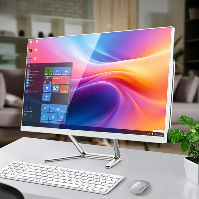 Hot Selling 24" Curved Monoblock Desktop Computer All in One Pc Core I3 I5 I7 Wifi AIO PC 8GB 256GB Computer All in One Pc I7