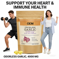 Capsules de Gélules Molles d'Ail Sans Odeur à Marque Blanche OEM, Extrait Haute Concentration Favorisant la Santé Cardiaque et Immunitaire, 60 Unités