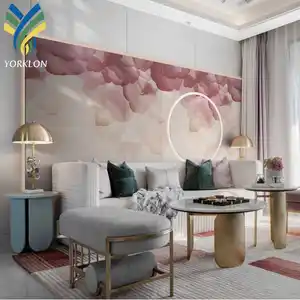 YKEAX 074 ديكور مخصص خلفية تلفزيون جدارية ورق حائط زهرة حمراء ورد زهور جدارية 3D جدارية
