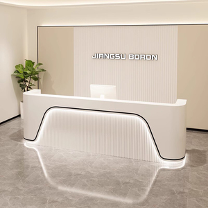 Muebles de Recepción Personalizados, Mostrador de Recepción de Madera Lacada, Mostrador de Recepción Personalizado <span class=keywords><strong>para</strong></span> Empresas - Product Image 6