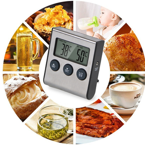 <strong>Digital</strong> BBQ <strong>Thermometer</strong> Grill <strong>Timer</strong> Meat Kitchen Food Stainless Steel Probe 0.1&deg;C Resolution Cooking Oven Meter ODM - Product Image 5