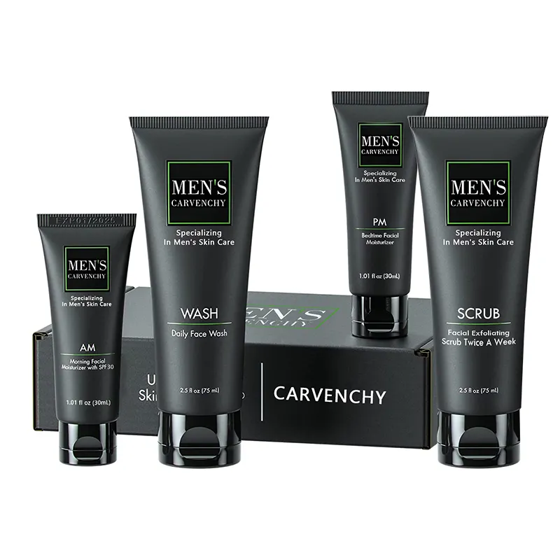 Kit de soins de la peau pour hommes, Anti-acné, éclaircissant, hydratant, réparation, exfoliant