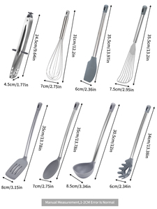 Juego de utensilios de cocina de silicona con mango de acero inoxidable, juego de espátulas, utensilios de cocina, herramientas y accesorios <span class=keywords><strong>para</strong></span> cocinar - Product Image 2