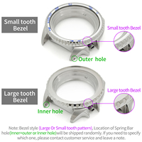 Casing Jam Tangan SKX Classic Perak Mengkilap Posisi Jam 4 untuk Mesin SKX007 009 Kaca Kristal Safir Chapter Ring Caseback Parts Mod