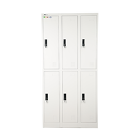 Armoire à vêtements en métal à 6 portes Armoire de rangement pour salle de sport et école Armoire en acier inoxydable