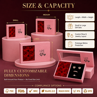 Boîte cadeau personnalisée en papier rigide enduit avec couvercle à fenêtre en forme de rose pour la Saint-Valentin, un anniversaire de mariage, l'emballage de bijoux en argent