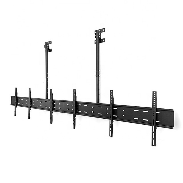 D4370-3 Factory Supplier Steel Telescopic Bracket Ceiling TV Wall Mount for 2-3 Triple Screens 43-70inch Sizes 360 Swivel 90kg